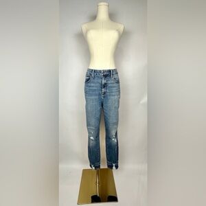Good American Good Waist Crop Jeans, BLUE634, Size 12/31, Inseam 26"